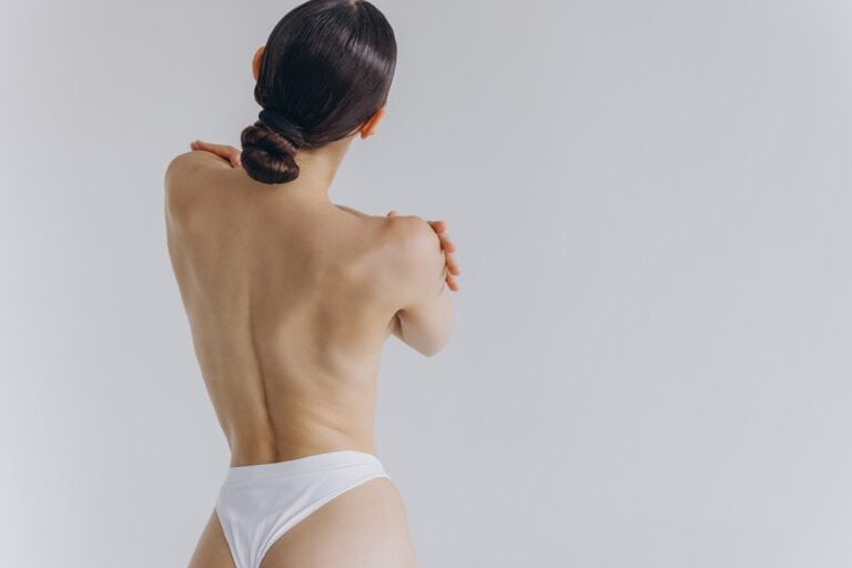 back rear view woman