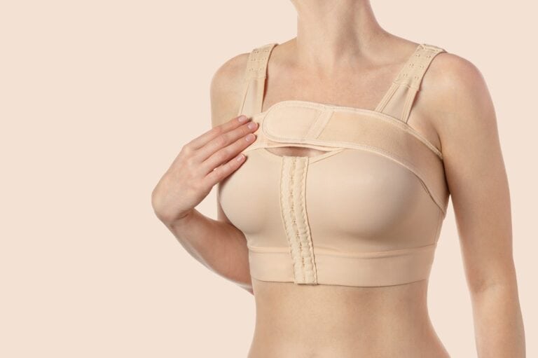woman wearing compression bra