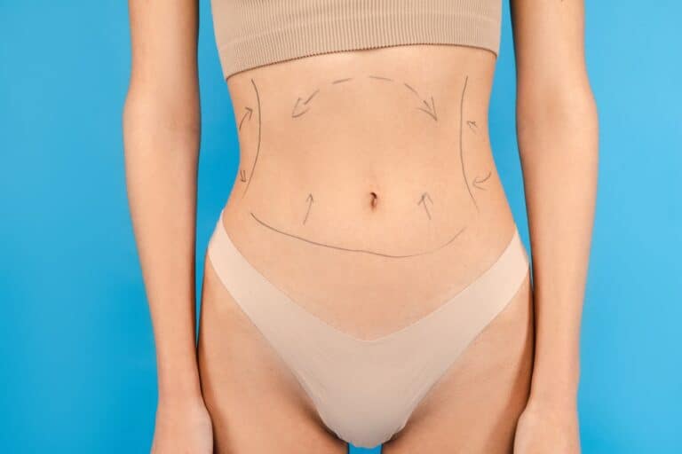 close up of female body marked out