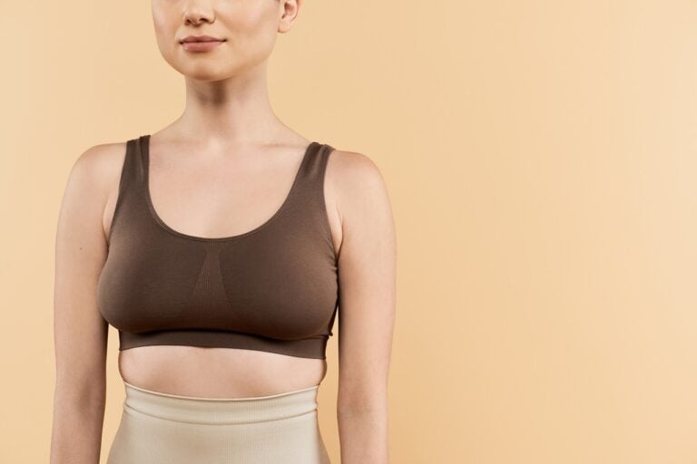 close up of young woman wearing compression garment