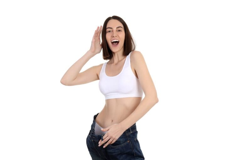 young woman wearing compression bra