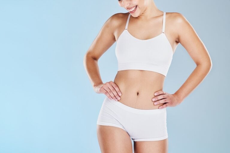 woman happy with results of lipo