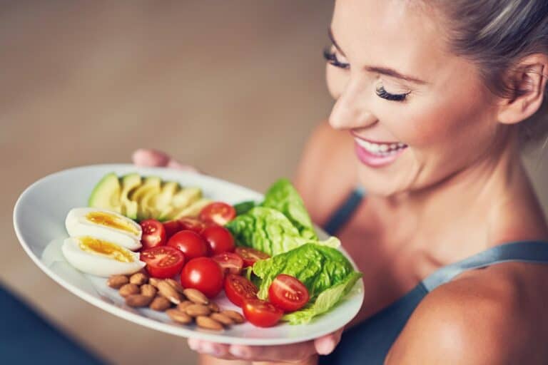 adult woman eating healthy