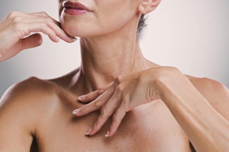 older woman's neck close up
